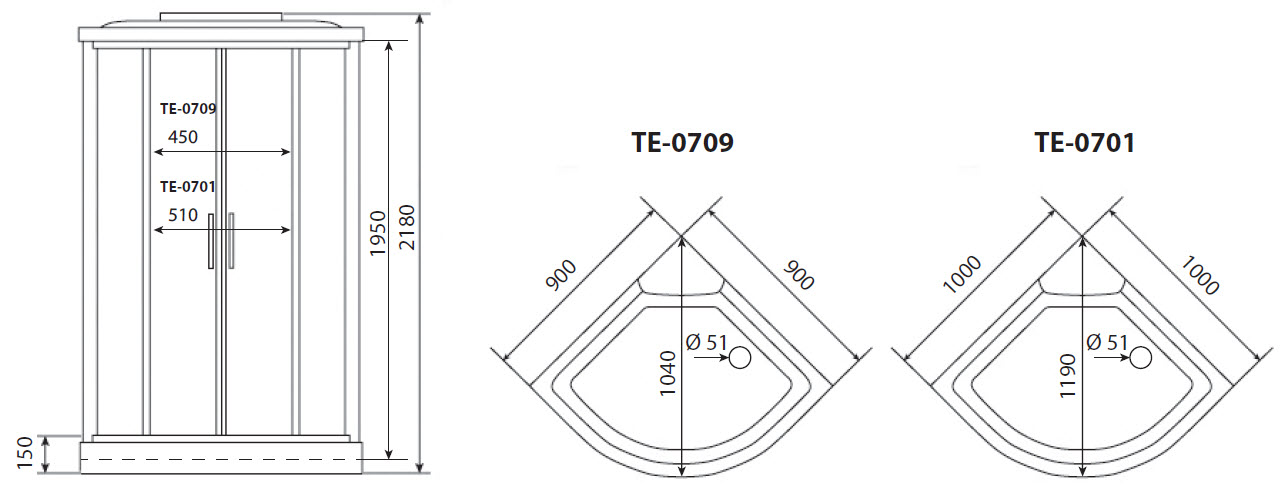 Душевая кабина Timo Eco TE-0709