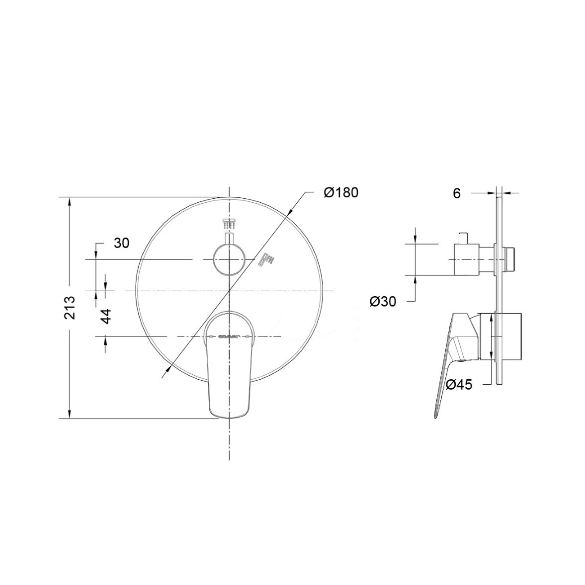 Смеситель для ванны с душем Bravat Rhein PB8429564CP-2-ENG