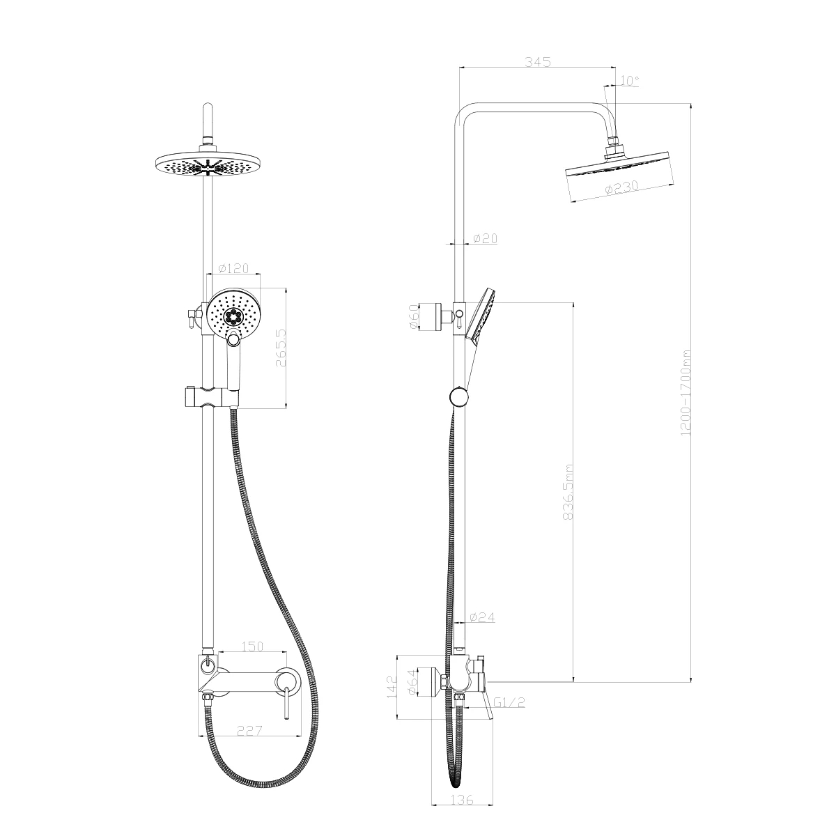 Душевая стойка Lemark Minima LM3860C