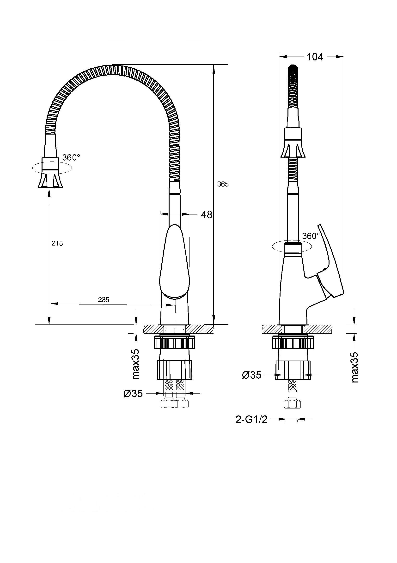 Смеситель для кухни Lemark Linara LM0413C с гибким изливом