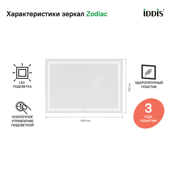 Зеркало IDDIS Zodiac 100