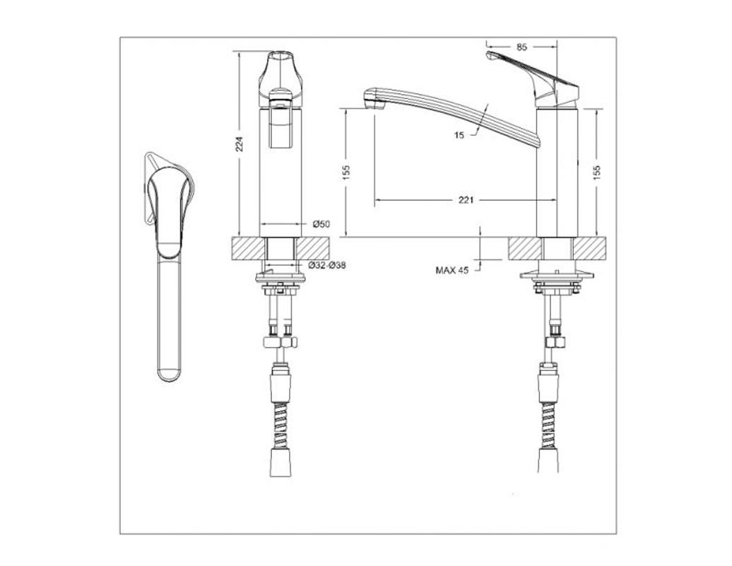 Смеситель для кухни Bravat Common F7234129CP-RUS