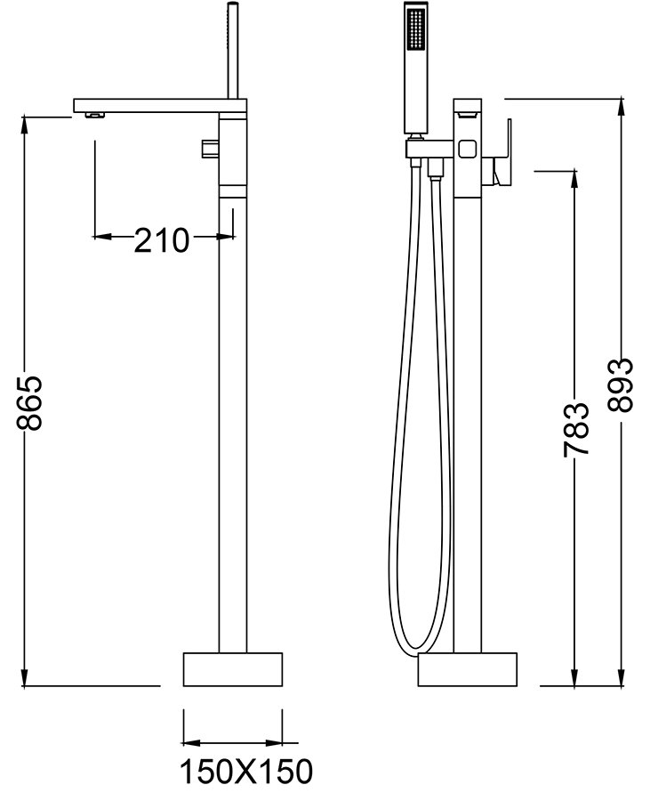 Напольный смеситель для ванны с душем Timo Selene 2200/00Y-CR chrome