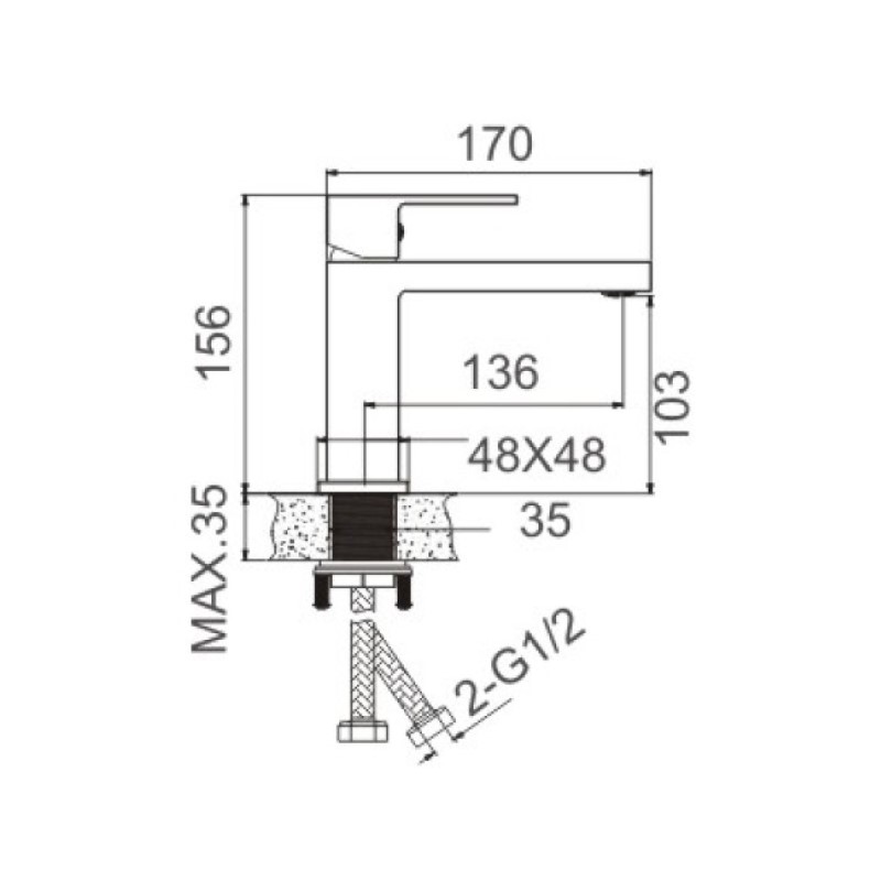 Смеситель для раковины BELZ B10613 хром