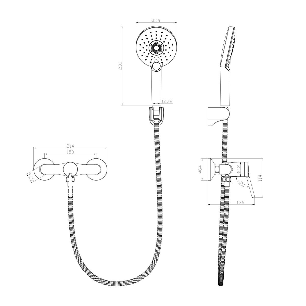 Смеситель для душа Lemark Minima LM3803C