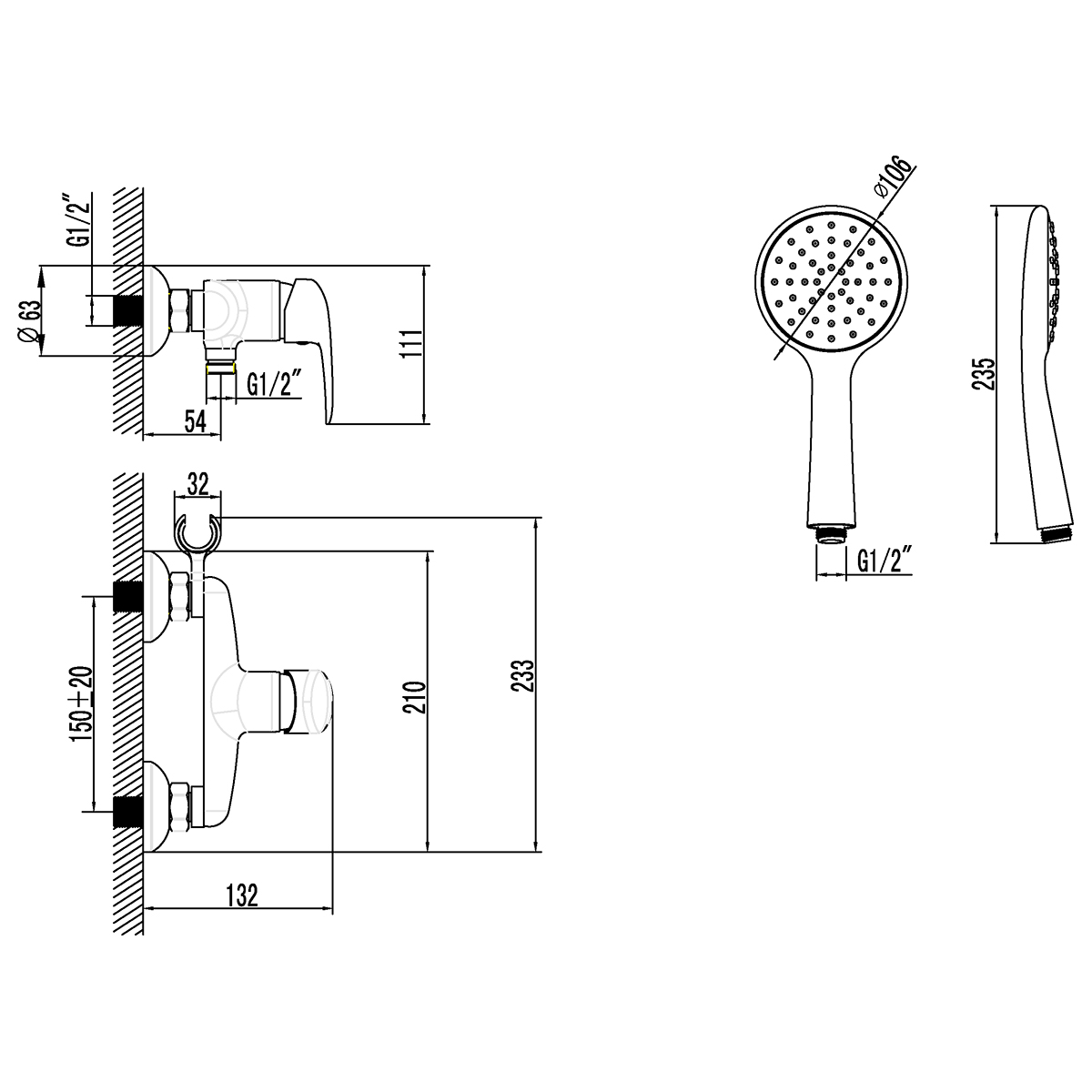 Смеситель для душа Lemark Pramen LM3303C