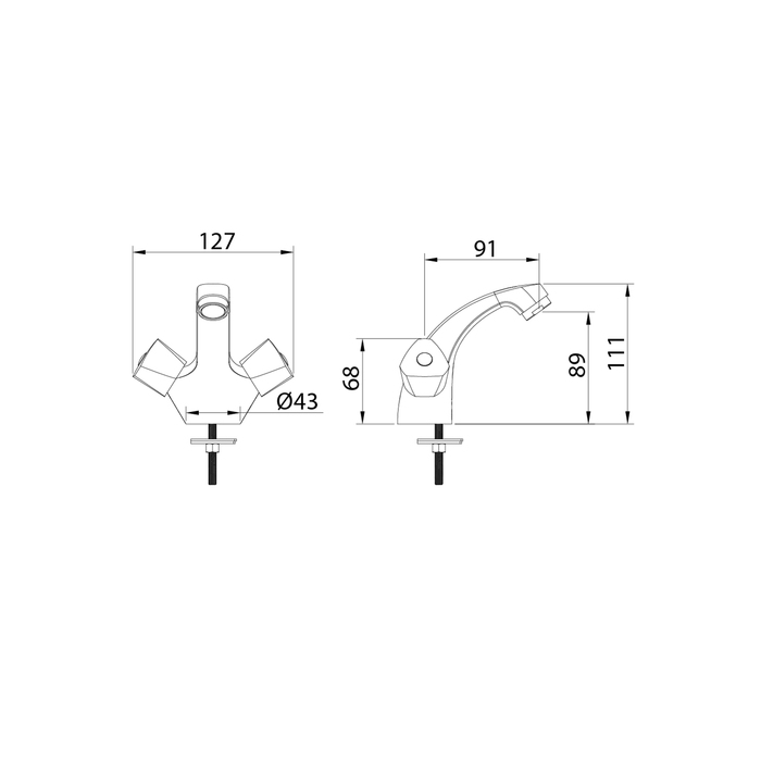 Смеситель для раковины Milardo Tring TRISB01M01