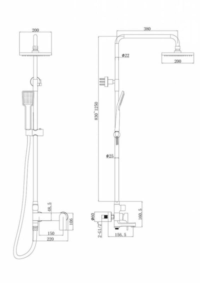 Душевая стойка Bravat Real F6333367CP-A-RUS хром