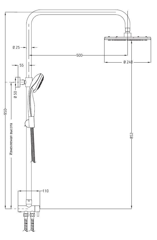 Душевая стойка ESKO ST950 хром