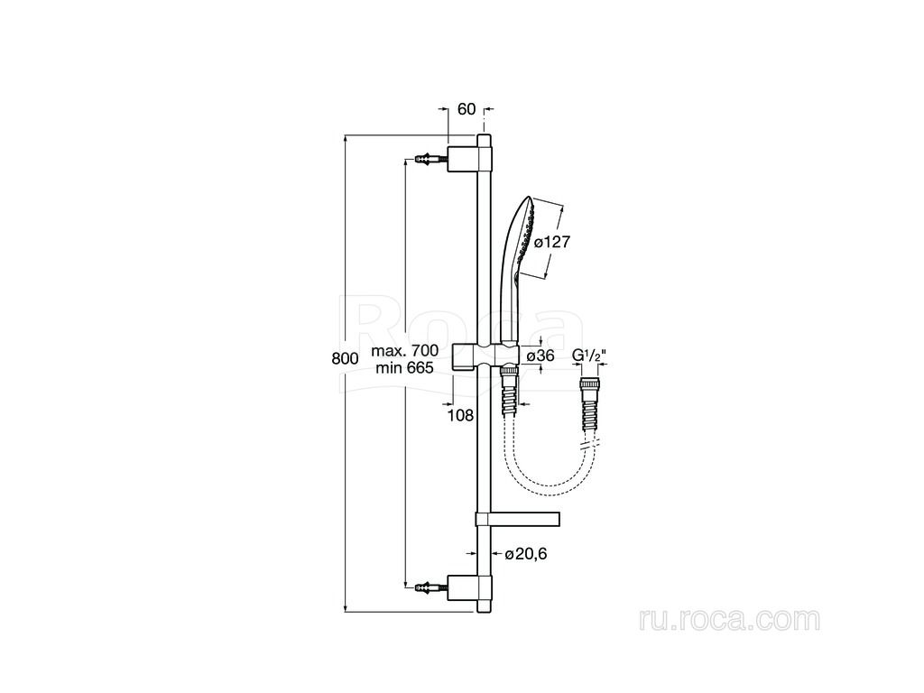 Душевой гарнитур Roca Plenum 5B1P11C00