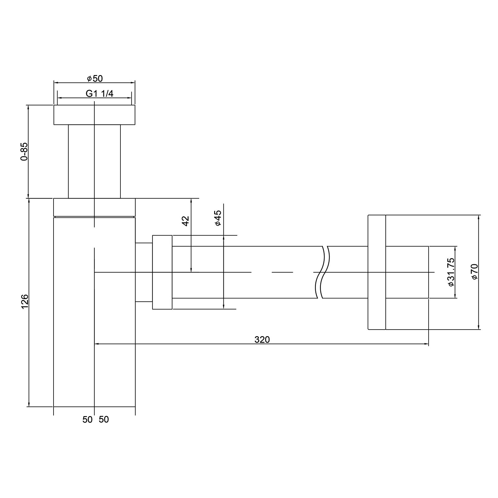 Сифон для раковины Timo 958/17L золото матовое