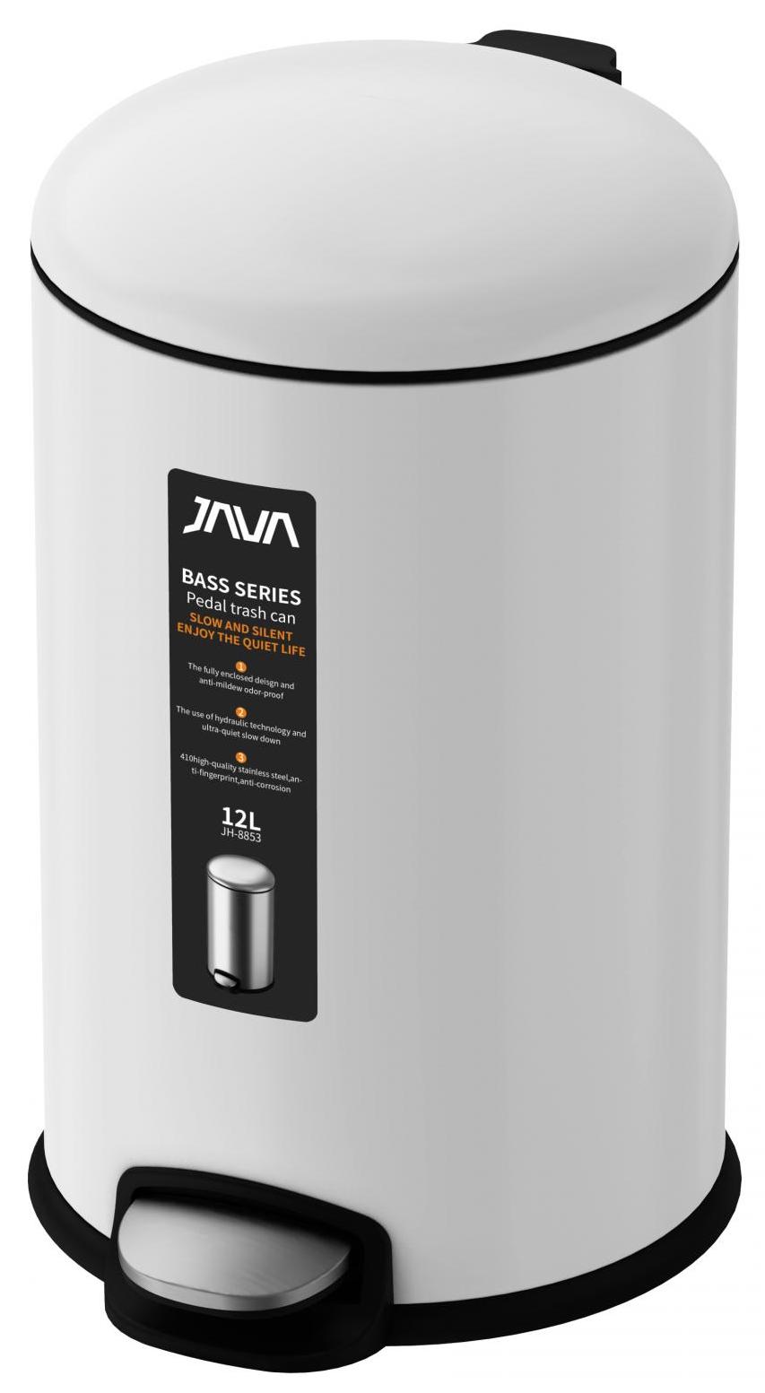 Мусорное ведро Java S-885-12W 12 л, белое