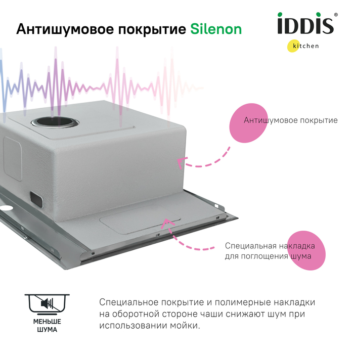 Мойка кухонная IDDIS Haze HAZ59S0i77 сатин