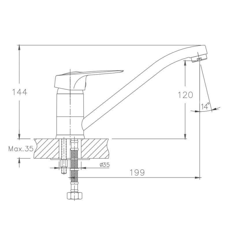 Смеситель для кухни Haiba HB37 HB4837