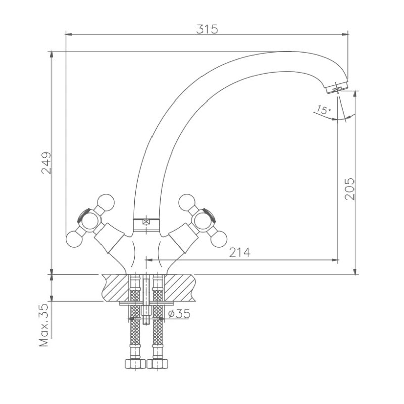 Смеситель для кухни Haiba HB19-4 HB4219-4