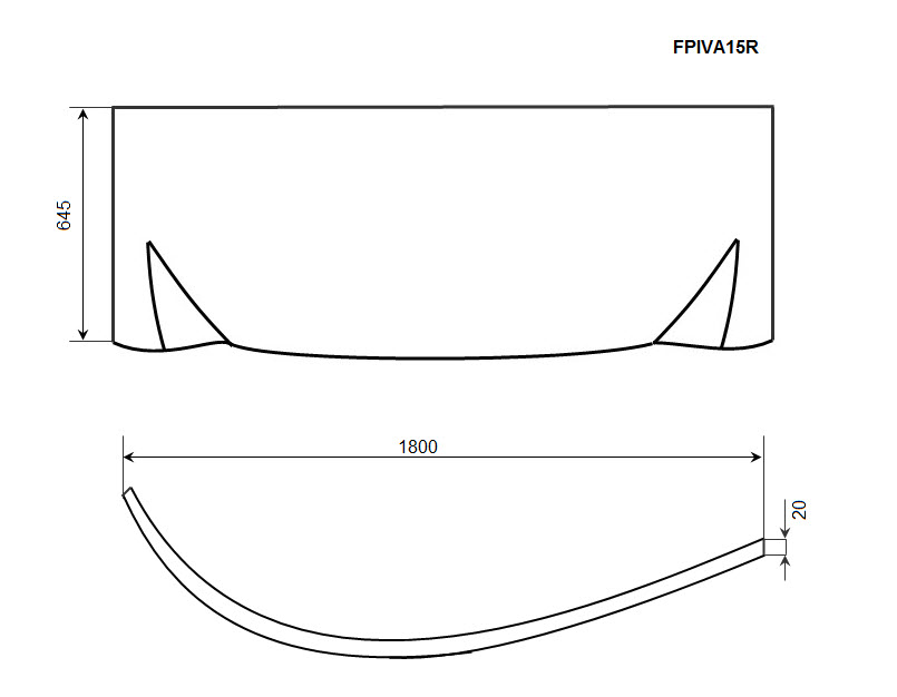 Экран Timo FPIVA15R 180x64.5, правый