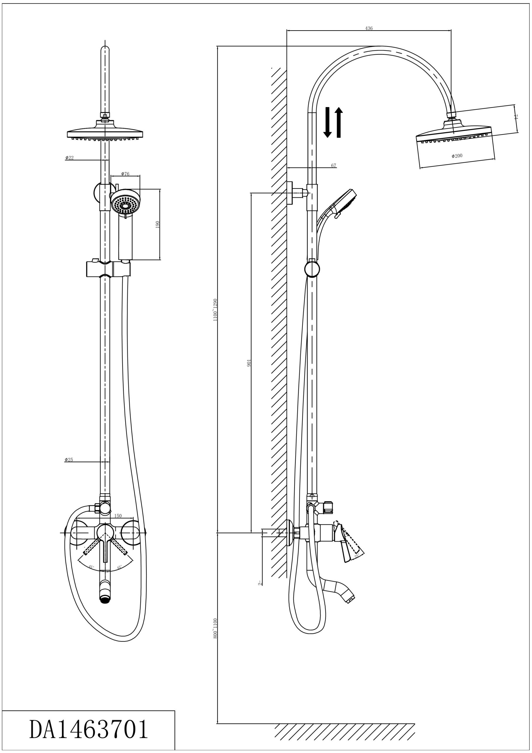 Душевая стойка D&K Schiller DA1463701C09