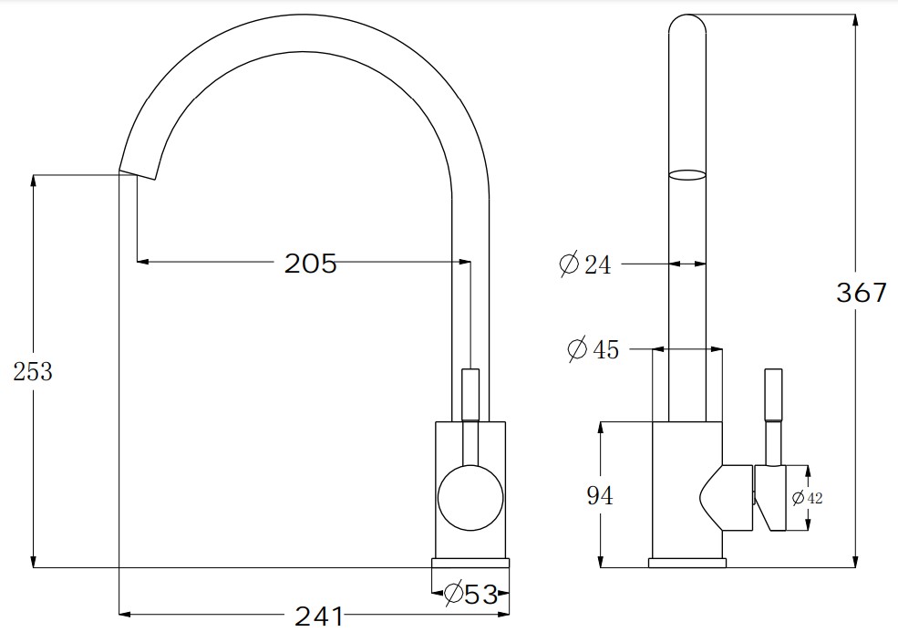 Смеситель для кухни ESKO K45 White белый