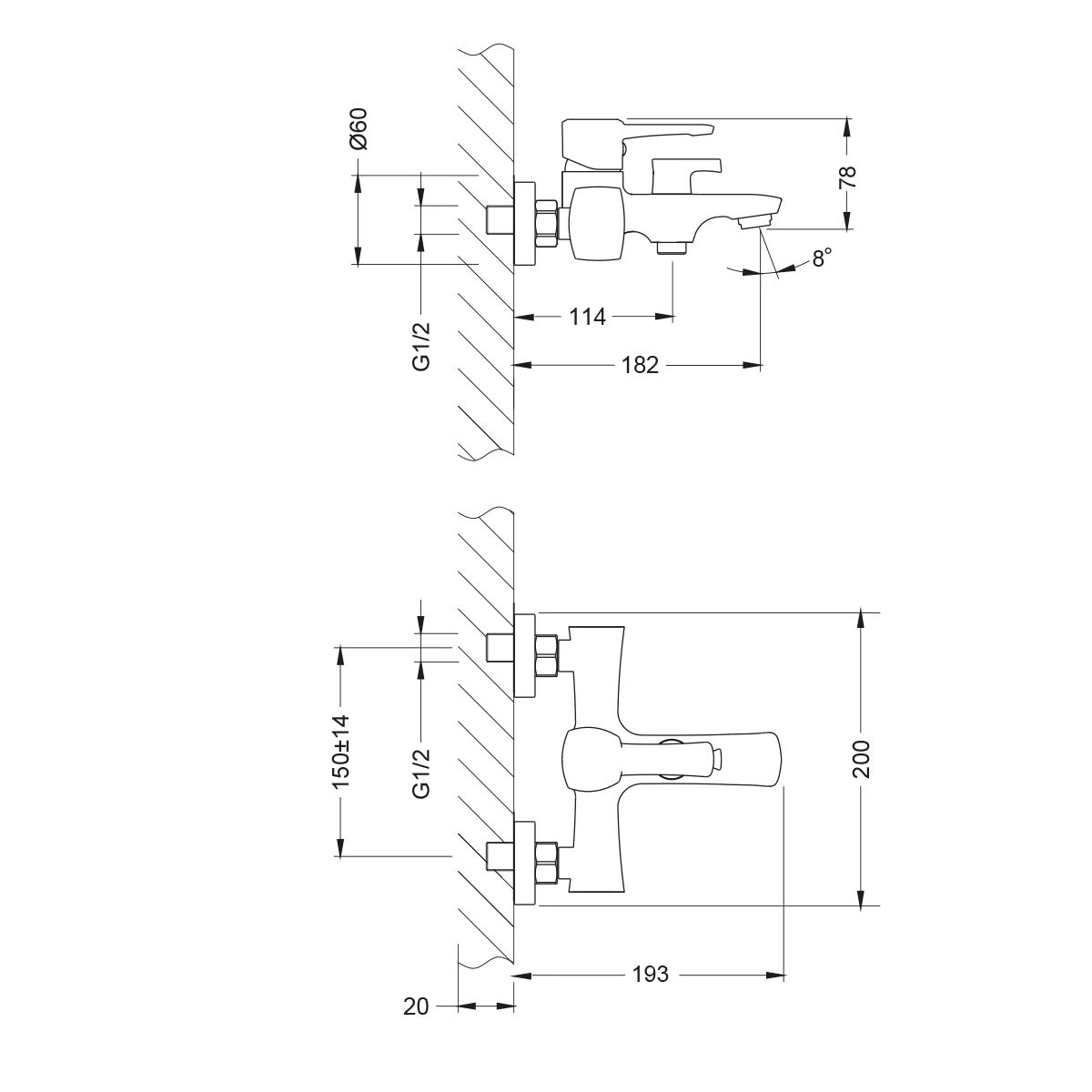 Смеситель для ванны с душем Lemark Evitta LM0514C