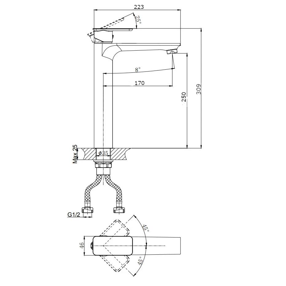 Смеситель для раковины Rush Bruny BR4335-11