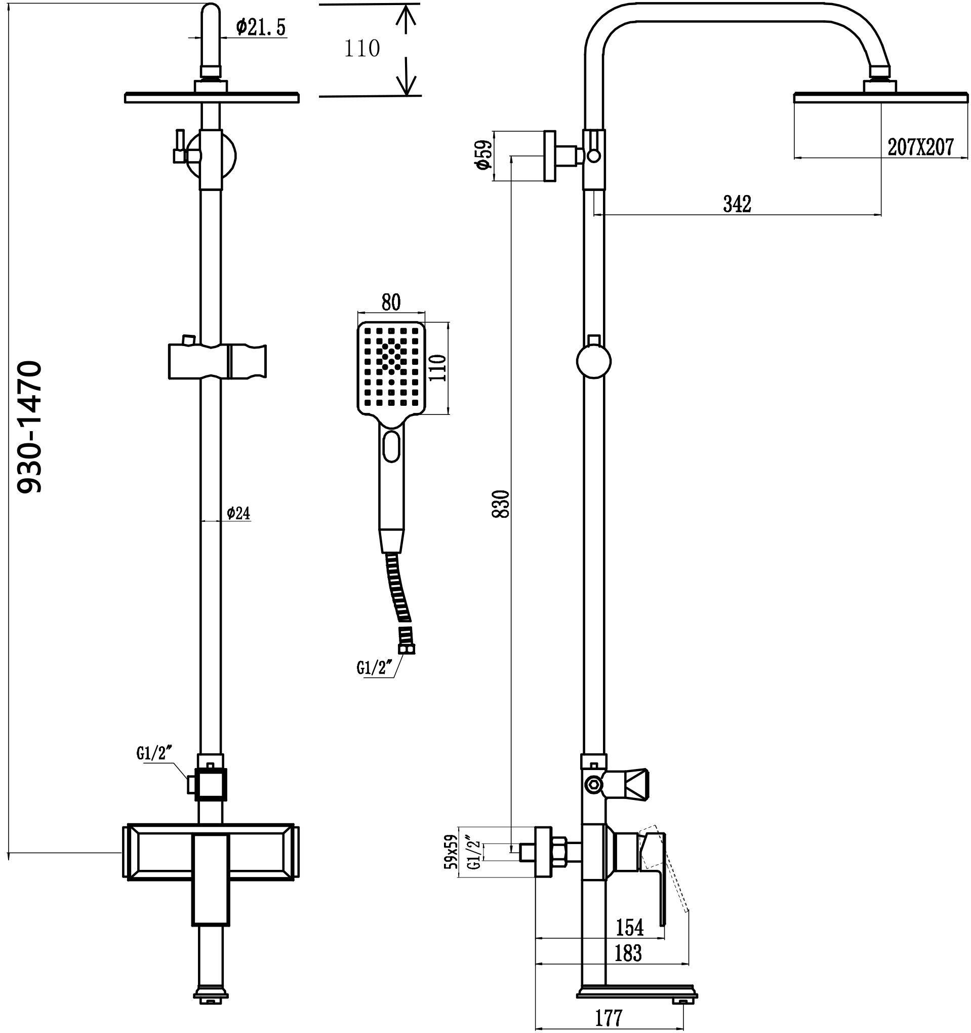 Душевая стойка Savol S-600108T