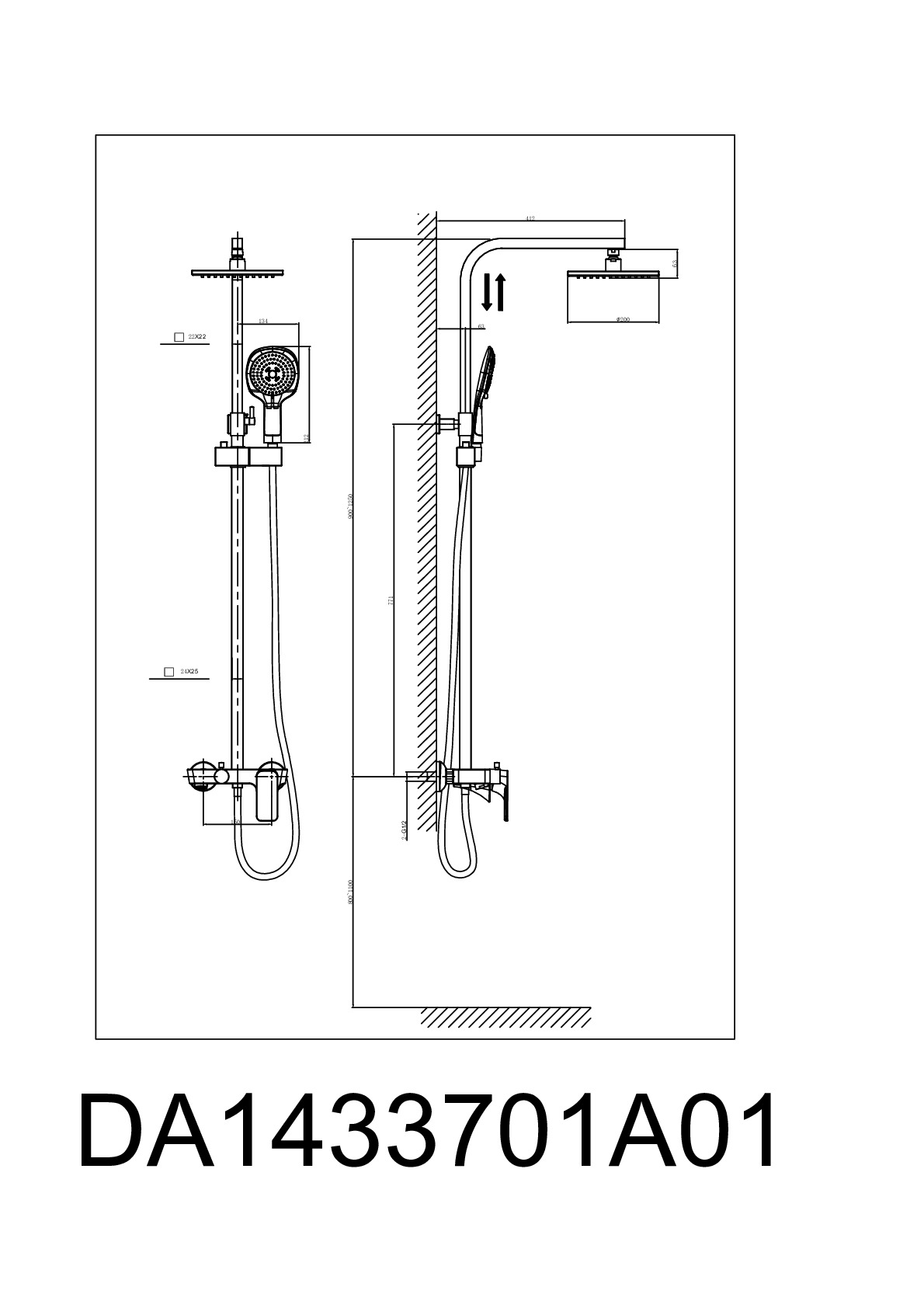 Душевая стойка D&K Berlin Freie DA1433701A01 хром