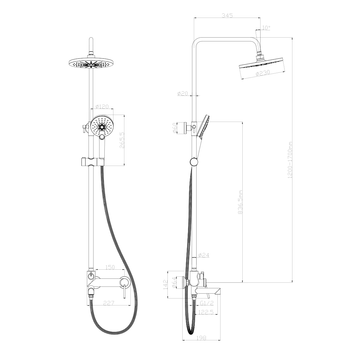 Душевая стойка Lemark Minima LM3862C