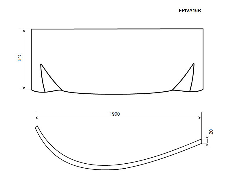 Экран Timo FPIVA16R 190x64.5, правый