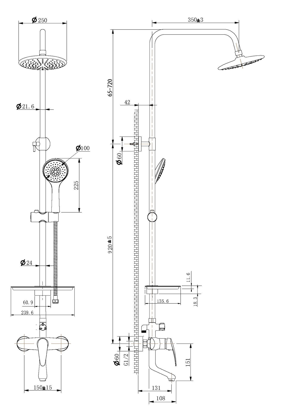 Душевая стойка Lemark Linara LM0462C