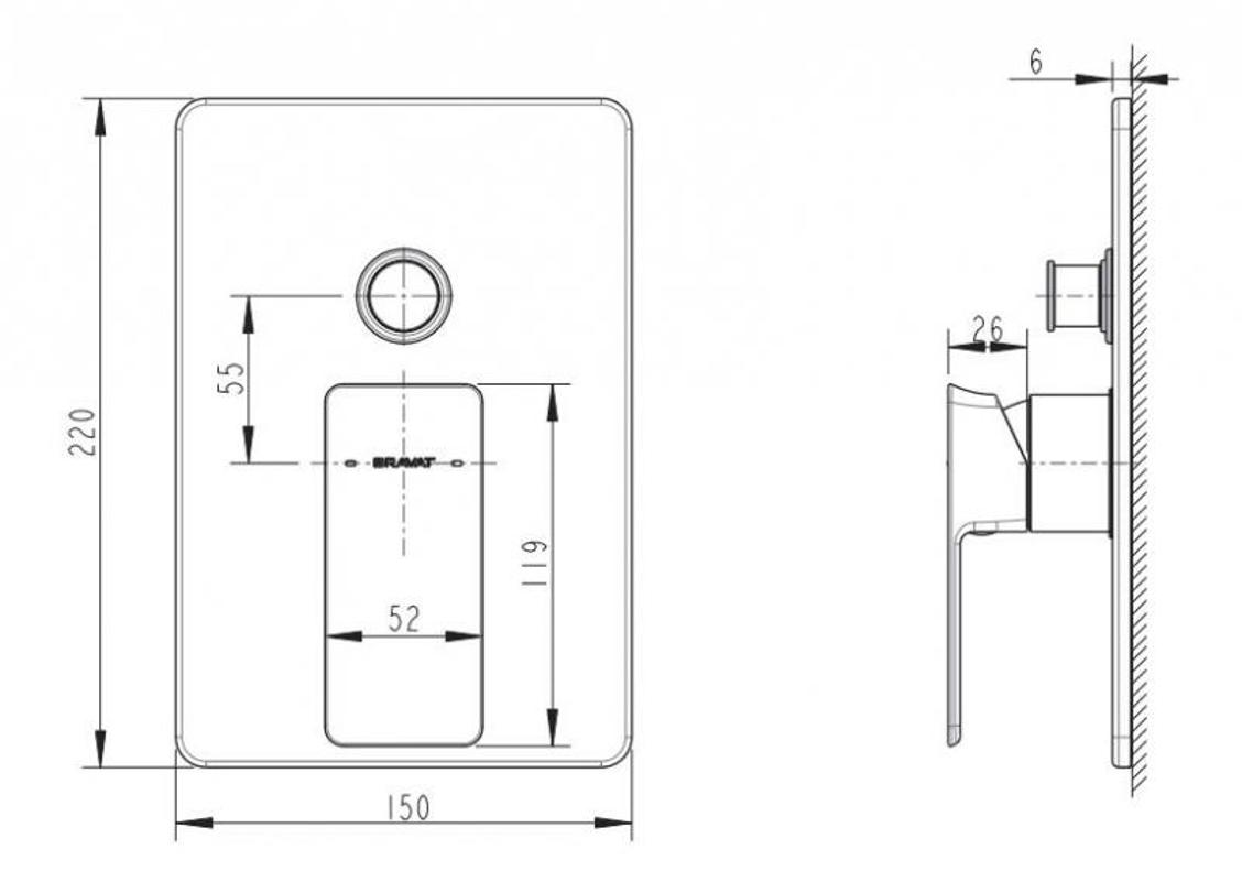 Смеситель для ванны с душем Bravat Phillis PB856101CP-2-ENG