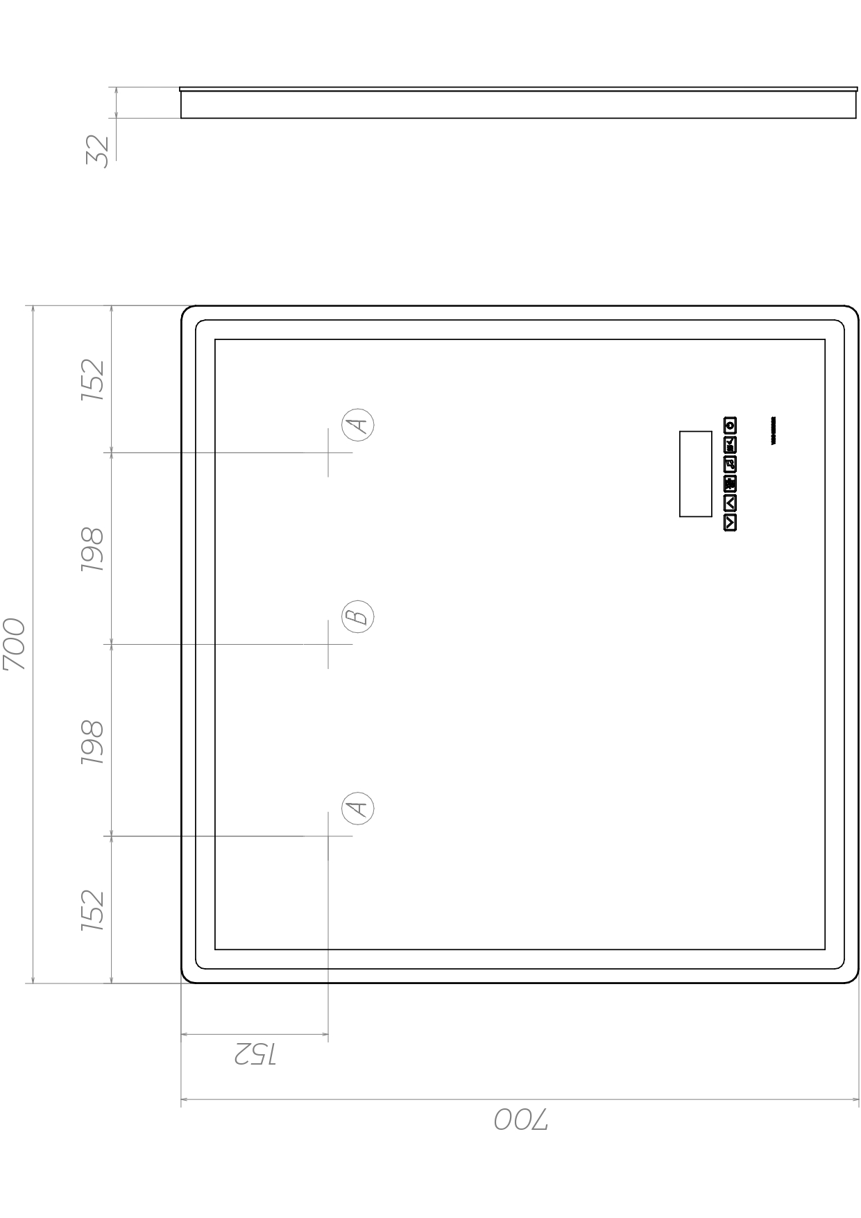 Зеркало Vigo Geometry Media 70