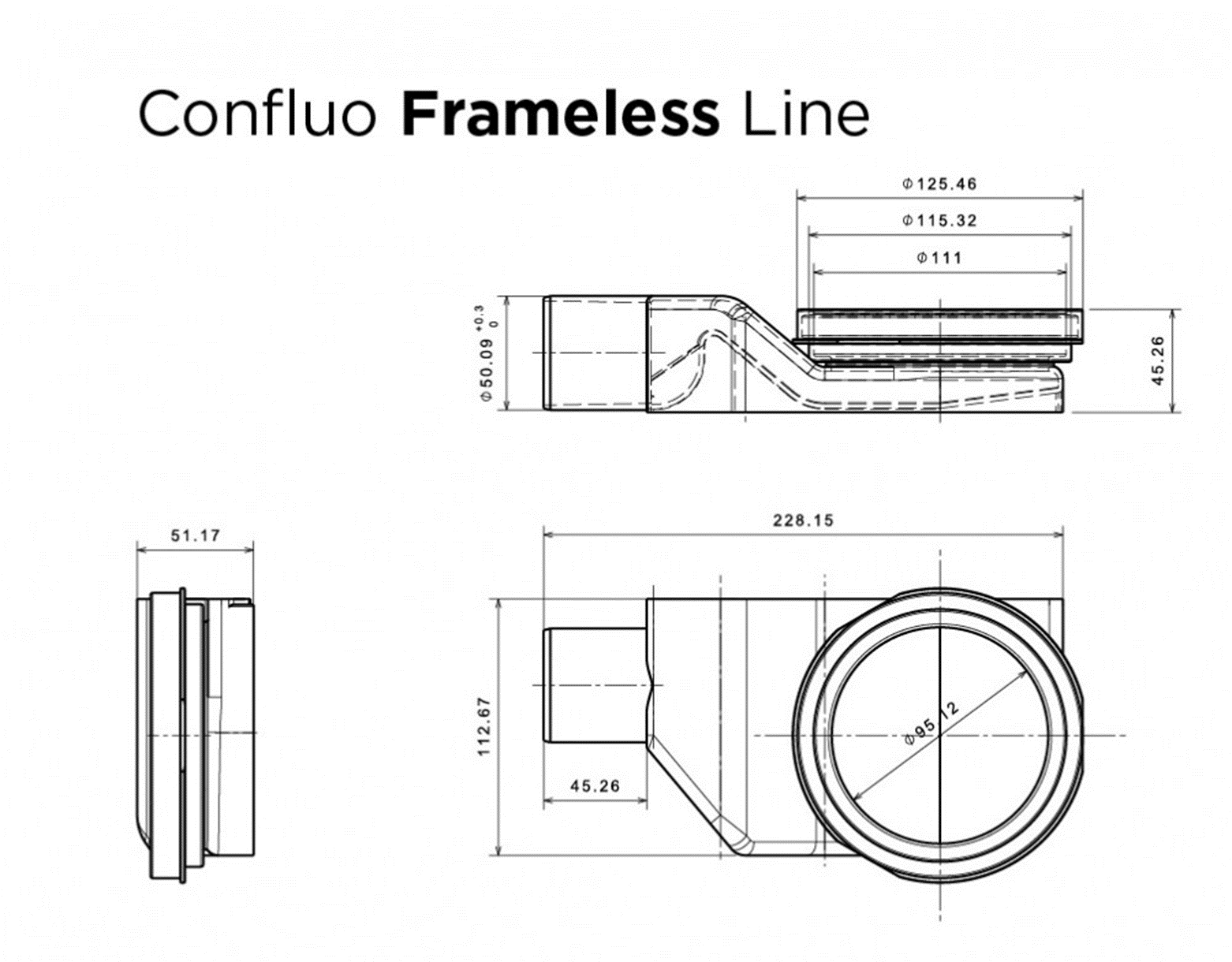 Душевой лоток Pestan Confluo Frameless Line 300 матовый хром