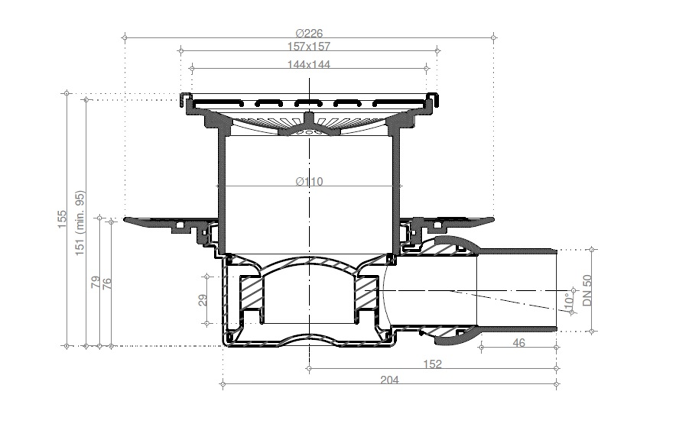 Душевой трап Pestan Confluo Standard Plate 1 13702556 хром