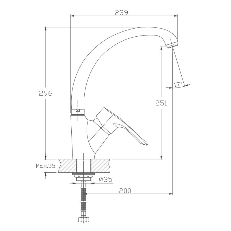 Смеситель для кухни Haiba HB4166-6