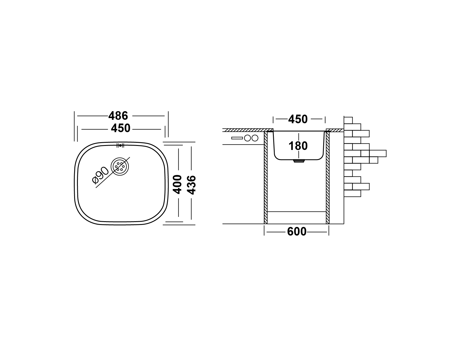 Мойка кухонная Ukinox Модерн MOP450.400 -GT8C