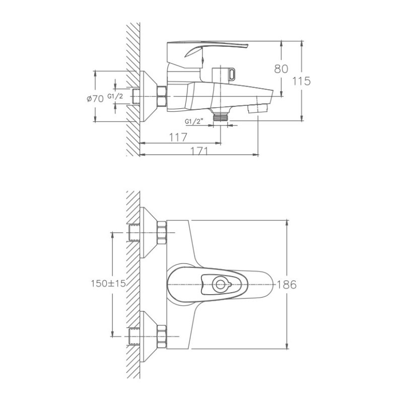 Смеситель для ванны с душем Haiba HB6065