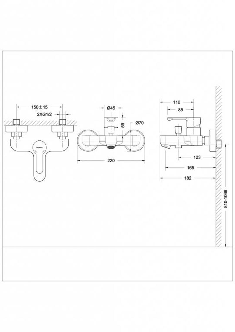 Смеситель для ванны с душем Bravat Stream F63783C-01A