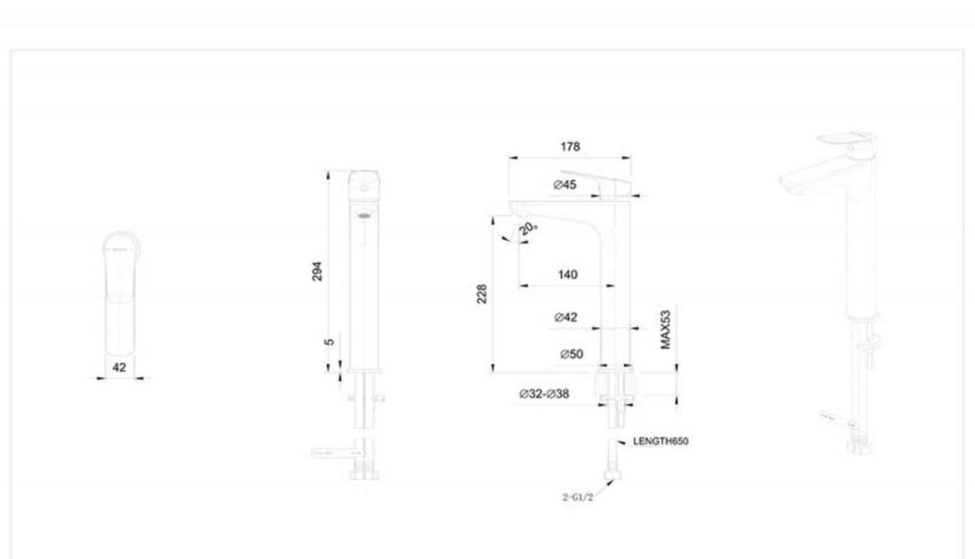 Смеситель для раковины Bravat Rhein F1429564CP-A-ENG