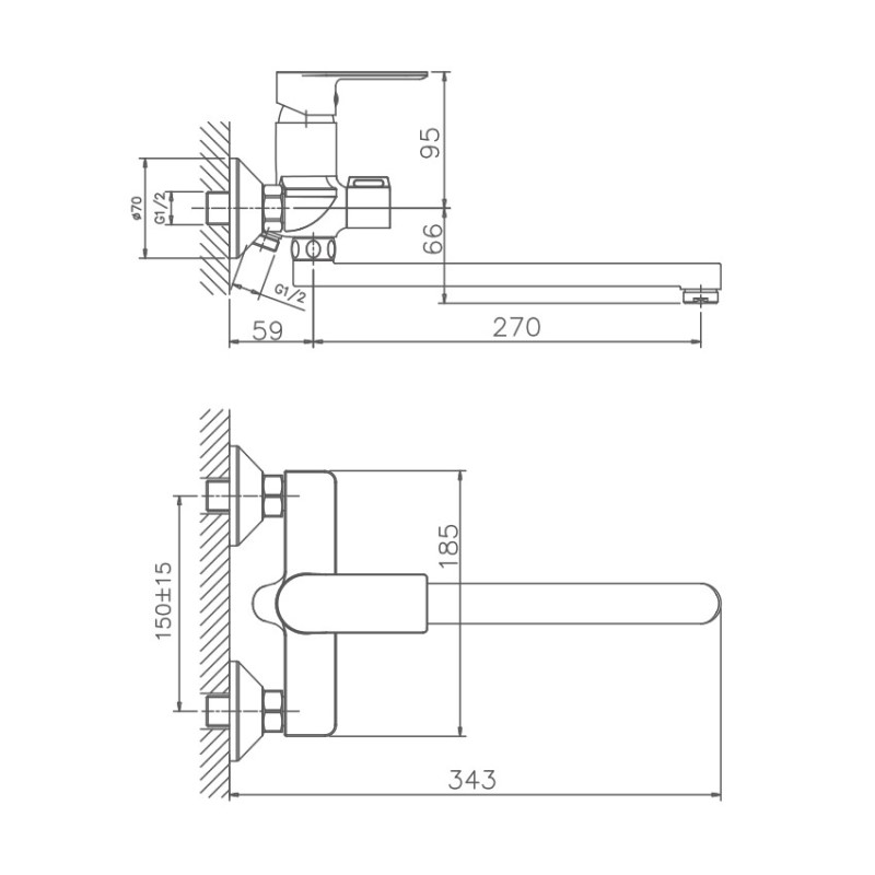 Универсальный смеситель Haiba HB22505-3