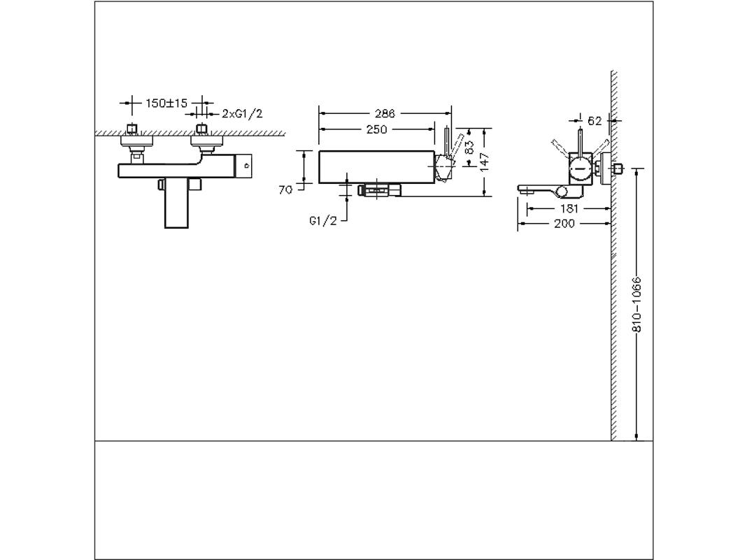 Смеситель для ванны с душем Bravat Arc F66061K-01A-ENG черный матовый