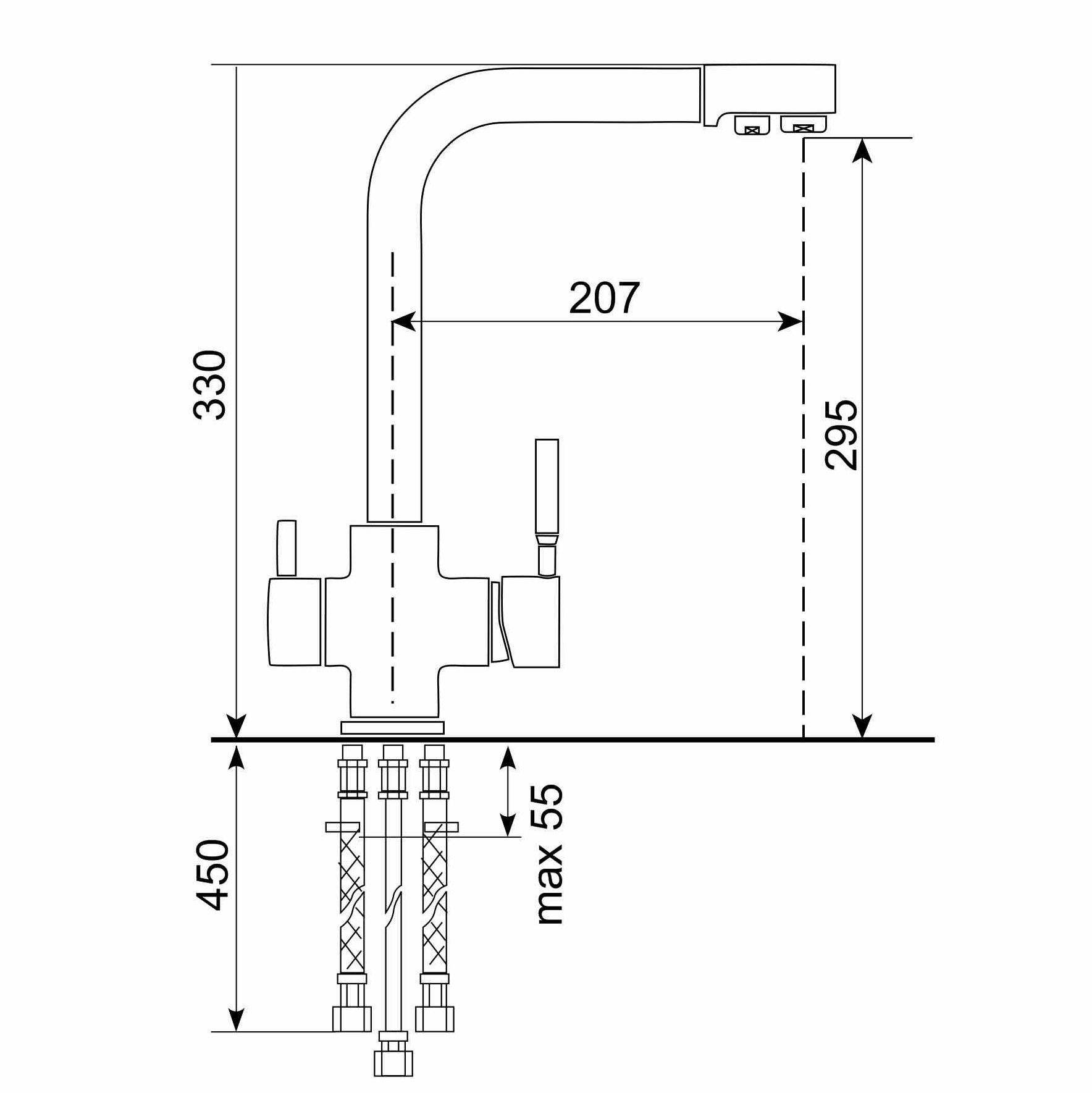 Смеситель для кухни Ulgran Quartz UQ-016 бетон