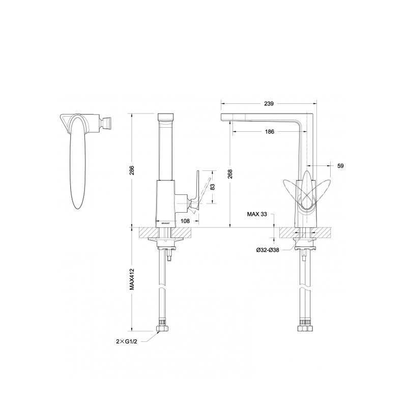 Смеситель для кухни Bravat Spring F779113C-1