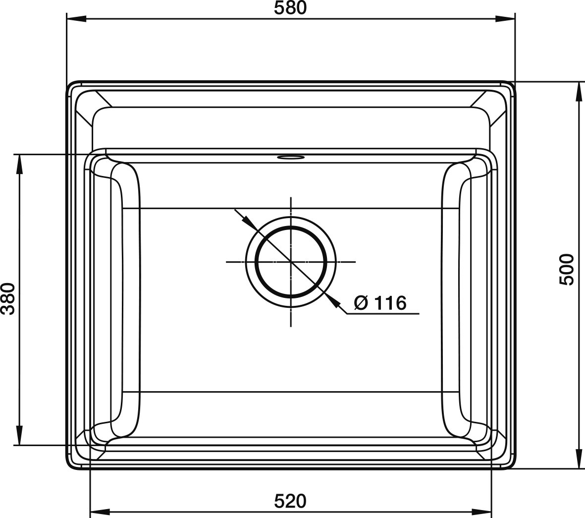 Мойка кухонная GranFest Vertex GF-V-580 белая