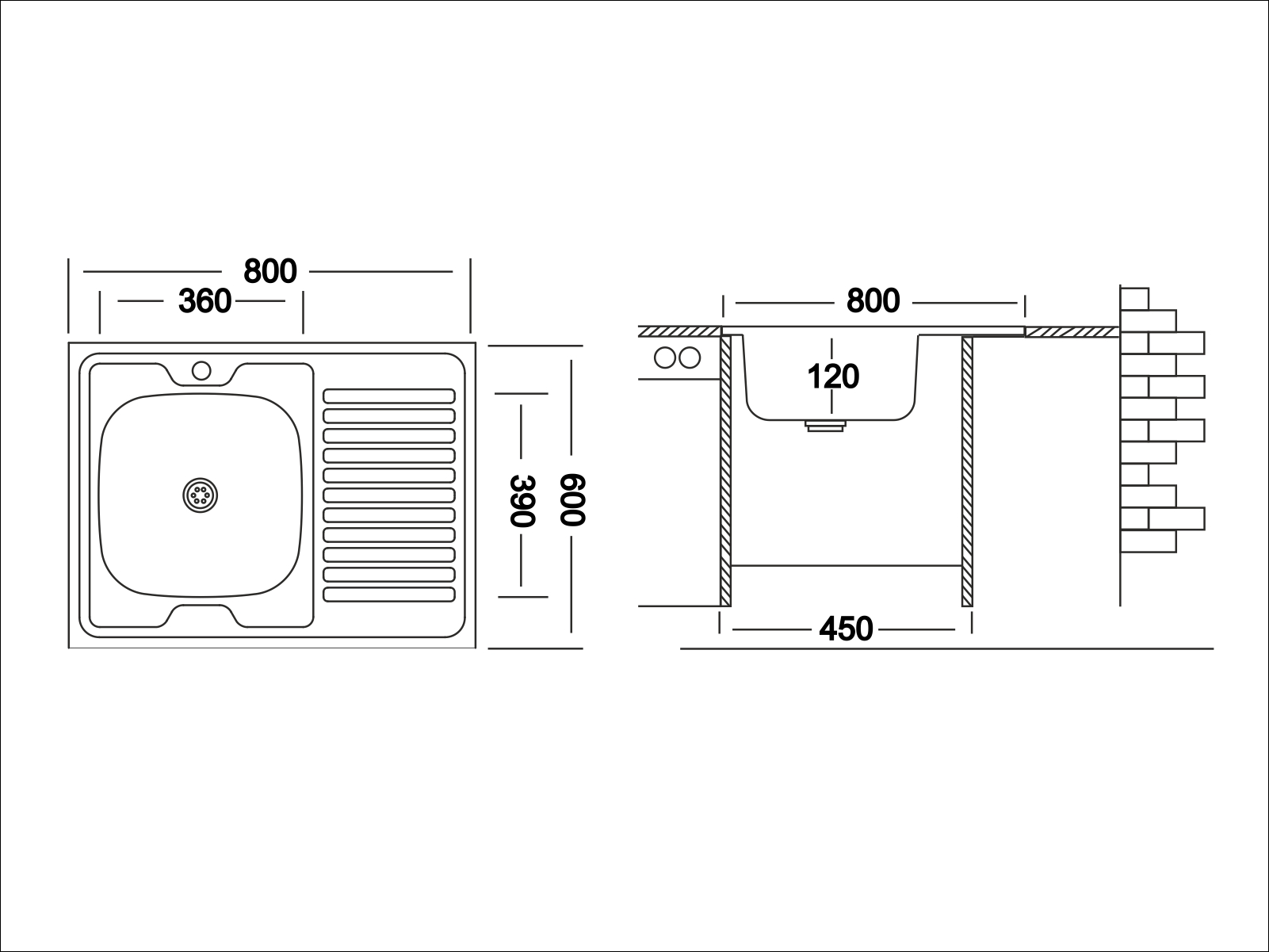 Мойка кухонная Ukinox Eco ECO 800.600 L