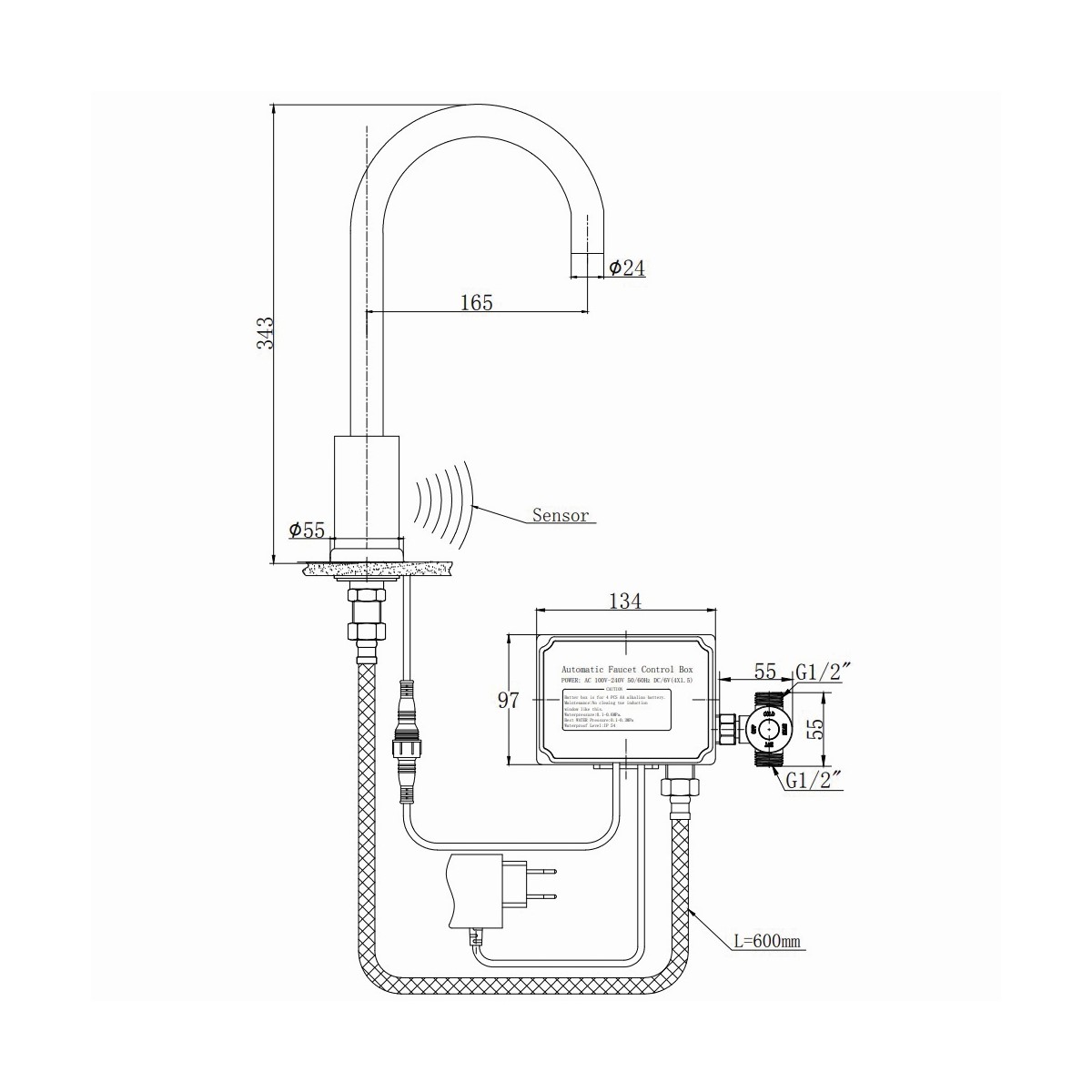 Смеситель для кухни Raiber Sensor RSF88198 сенсорный