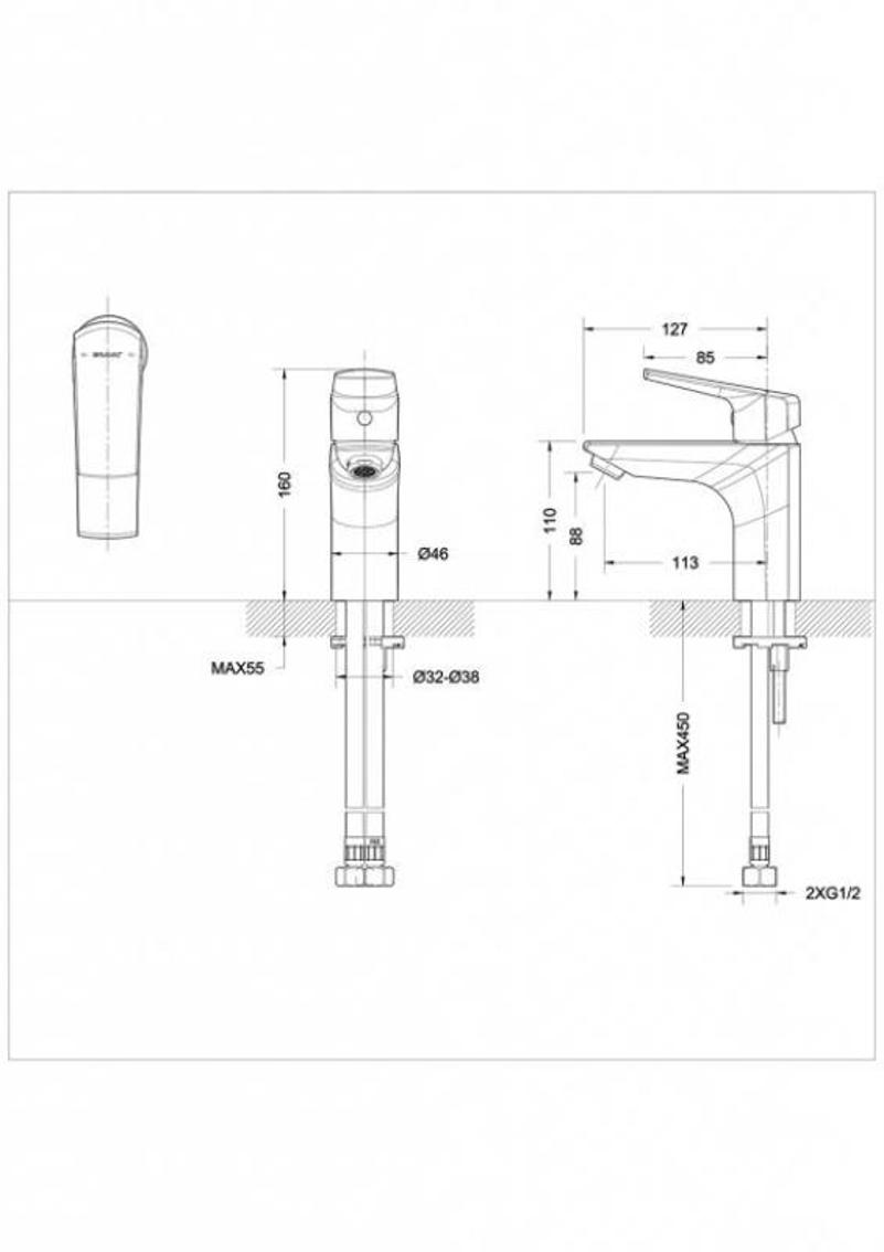 Смеситель для раковины Bravat Vega F1121179CP