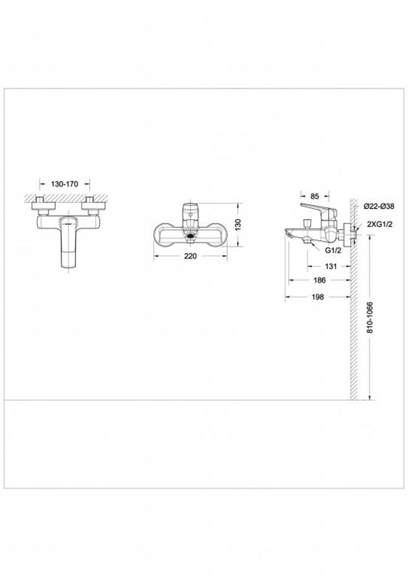 Смеситель для ванны с душем Bravat Real F6121179CP-01