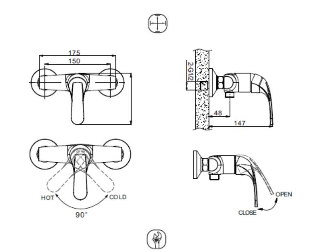 Смеситель для душа Bravat Fit F9135188CP-01-RUS