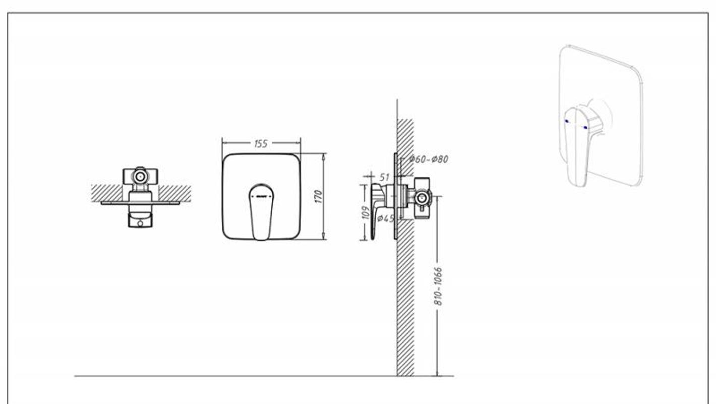 Смеситель для душа Bravat Source PB8173218BW-ENG черный