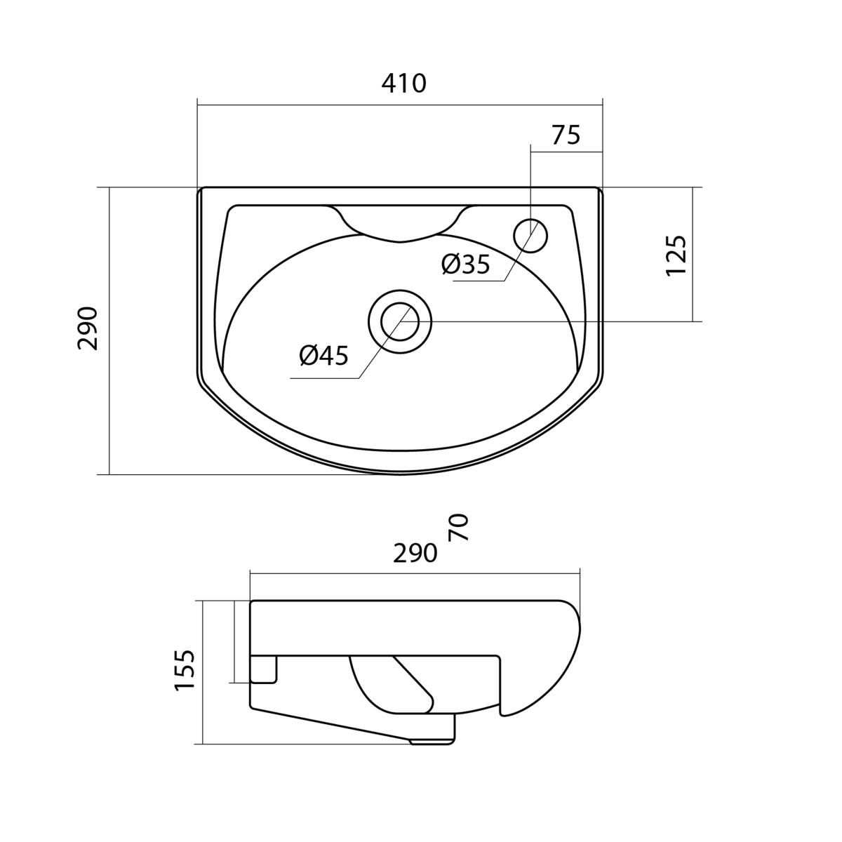 Раковина Santek Азов 1WH110254 40